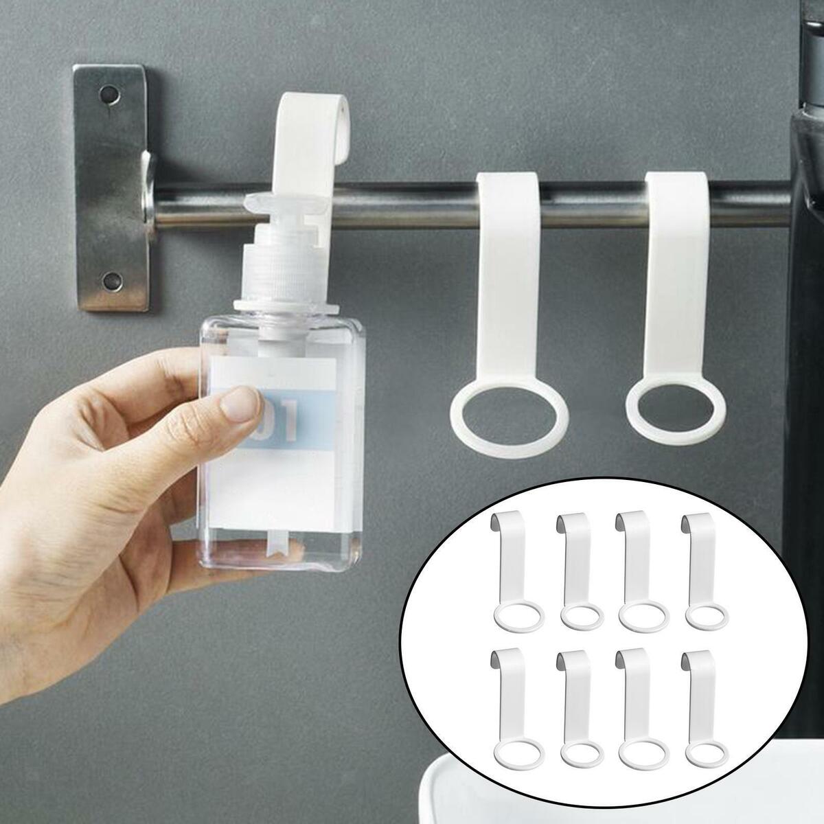 8Pcs  Gel Bottle Rack Hook Plastic Shampoo Holder Hook for Bathroom