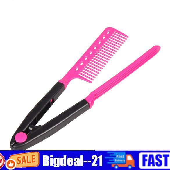 Fashion V Type Hair Straightener Comb DIY Salon Hairdressing Styling Tool
