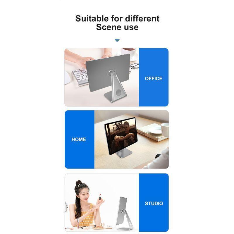 L-shaped Magnetic Tablet Holder 360° Rotation Desktop Flat Computer Phone Stand