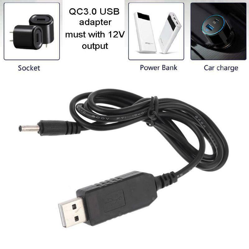 QC3.0 USB to 12V 3.5x1.35mm Step Up Line Converter Cable for WiFi Router LED