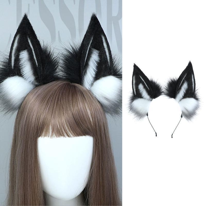 Simulation Wolf Ear Lolita Plush Hair Hoop Headband All-match Outdoor Activities