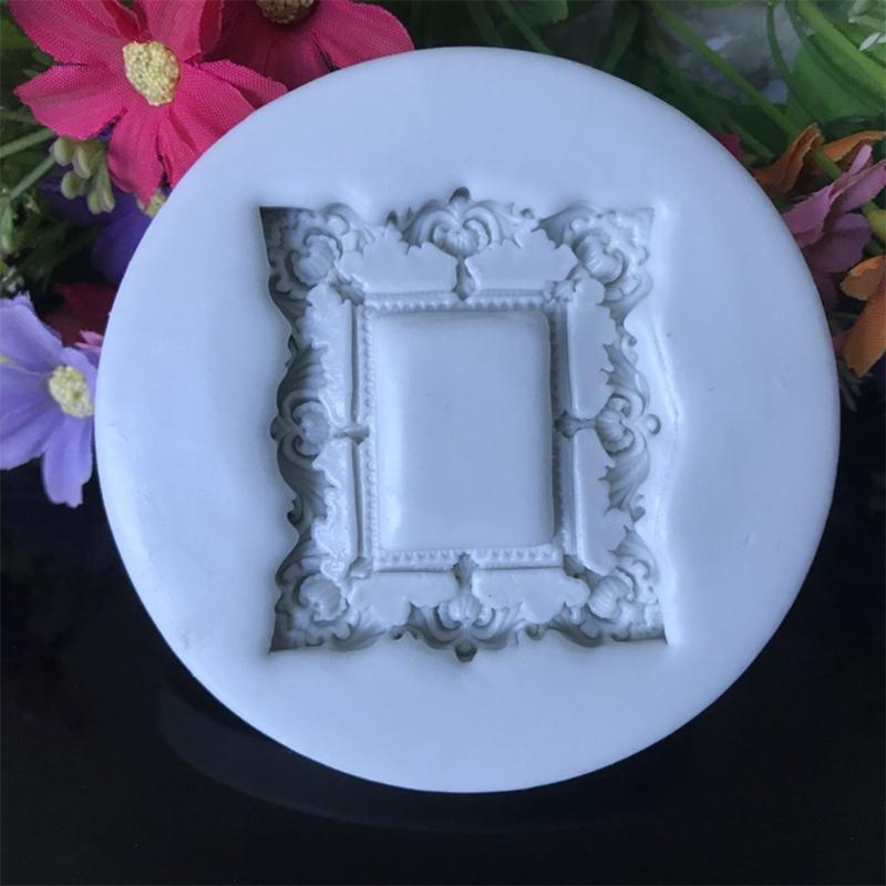 DIY Mirror Fondant Cake Moulds Wedding Frame Cupcake Chocolates Decorating Tools