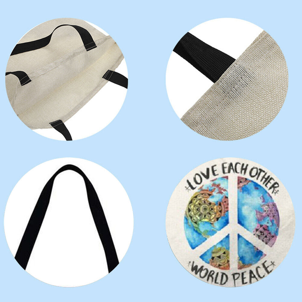 Peace totem Printed Shoulder Shopping Bag Casual Large Tote Handbag