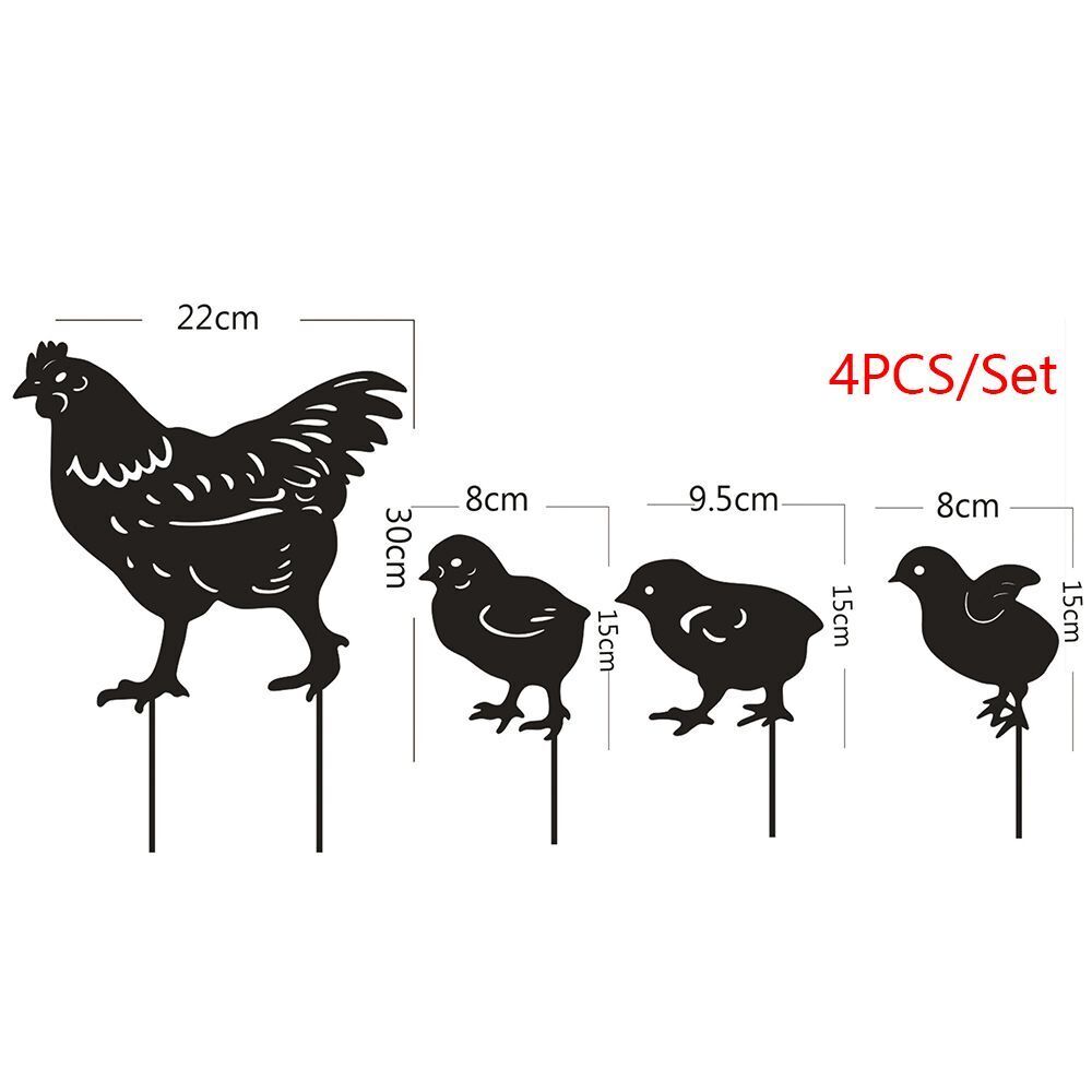 Stakes Chick Decoration Lovely Chick Silhouette Pile Plug-in Posts Standing