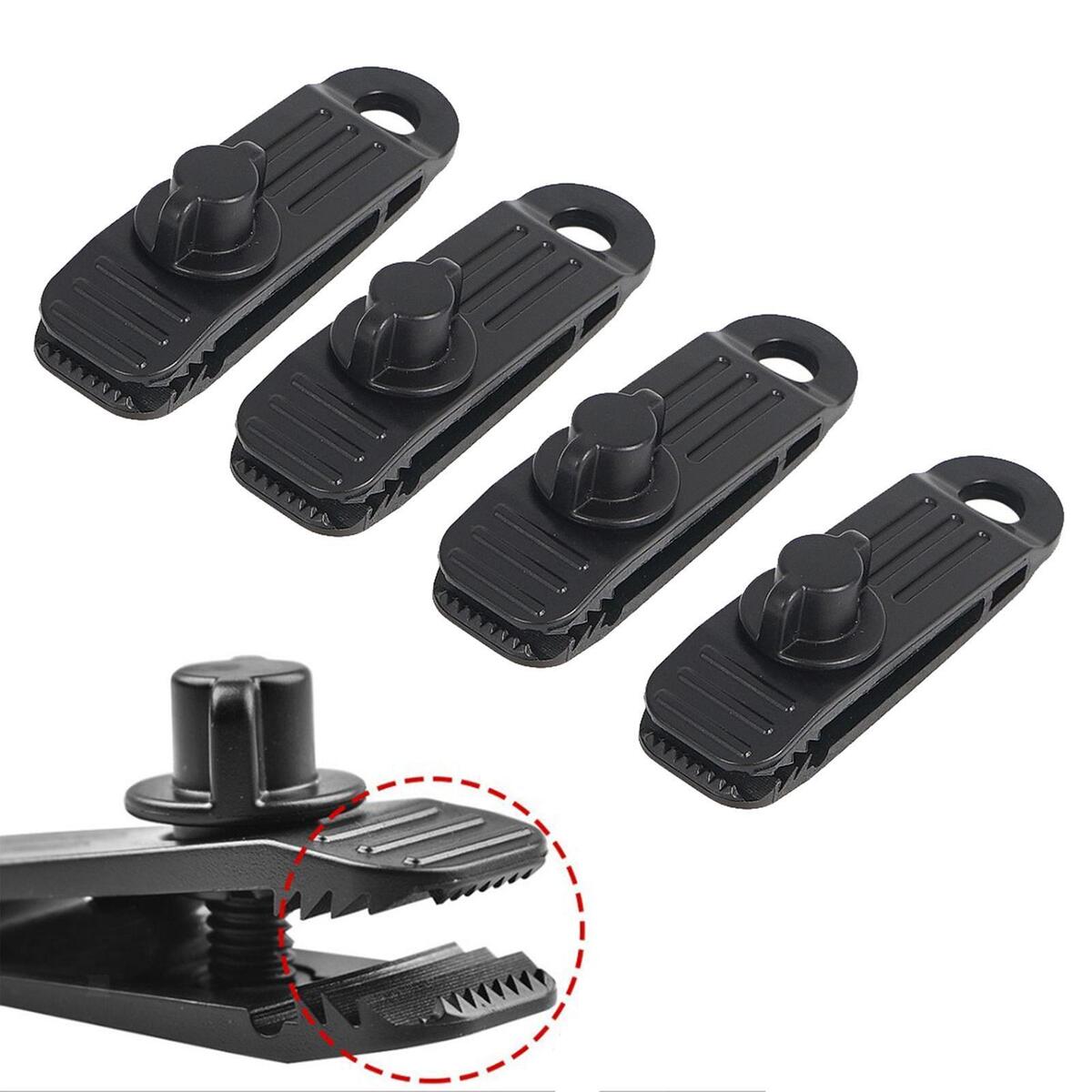 4 Pieces Strong Tarpaulin Clips Awning Clamp Car Boat Cover Tents