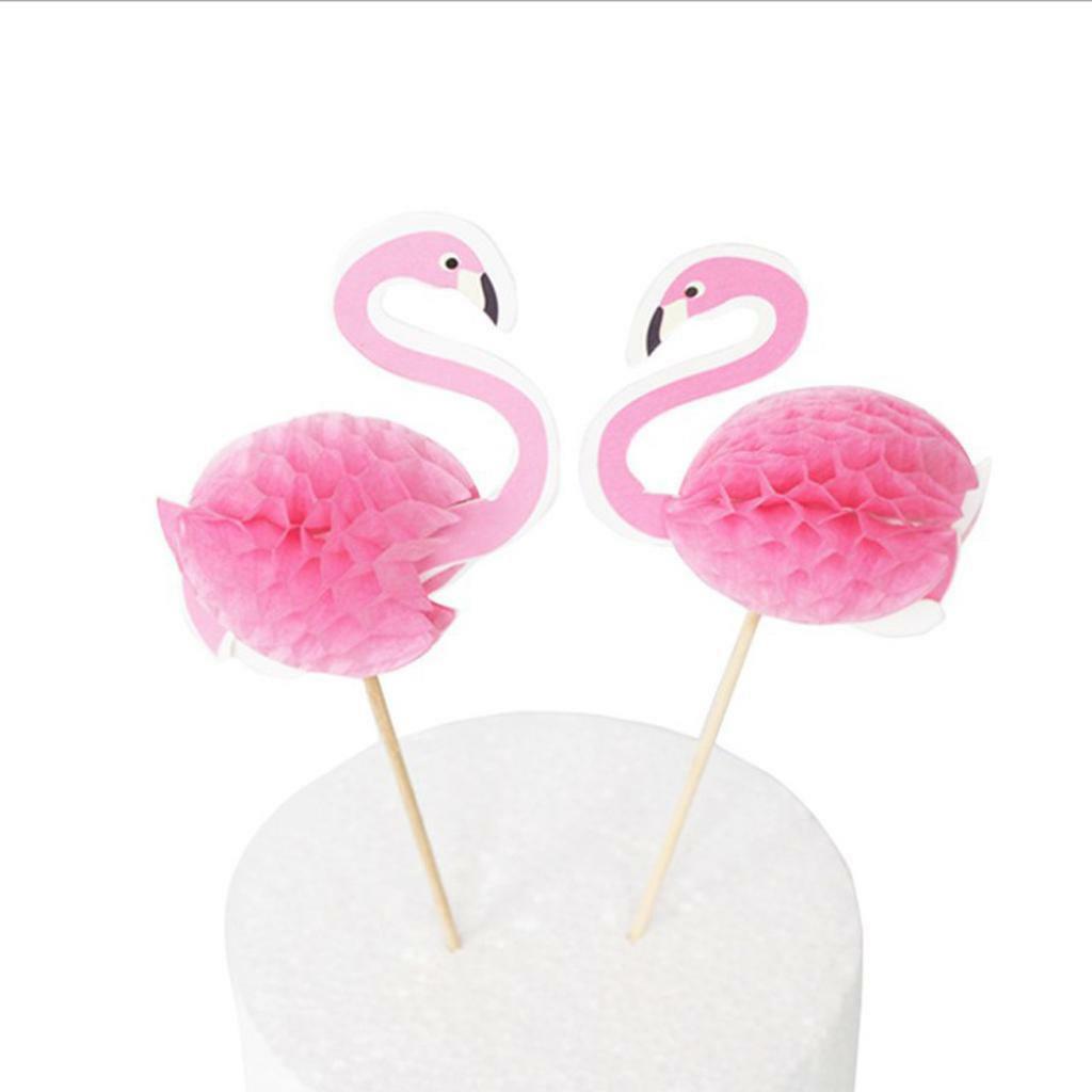 12x Flamingo Cupcake Cake  Decoration for Luau Wedding Birthday