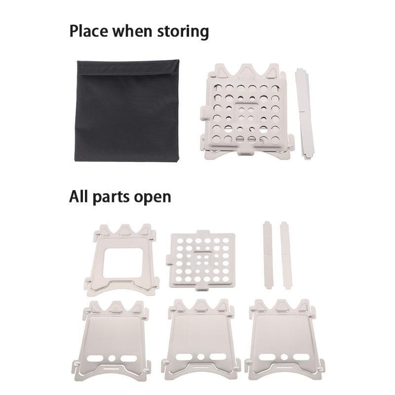 Stainless Steel Stove Camping Collapsible Wood Burner for Picnic Hiking Barbecue