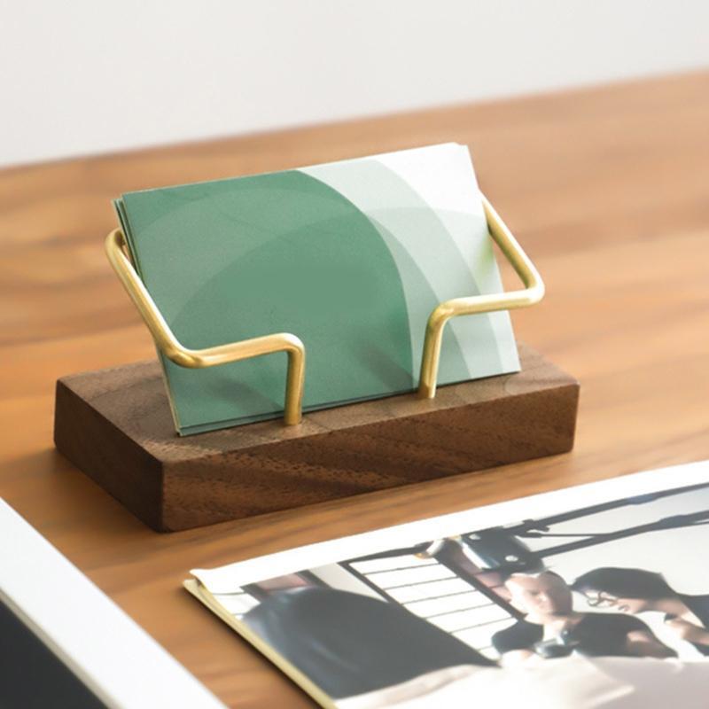 Desktop Business Card Holder Hollow-out Design  Easier Access Max 50 Sheets Card