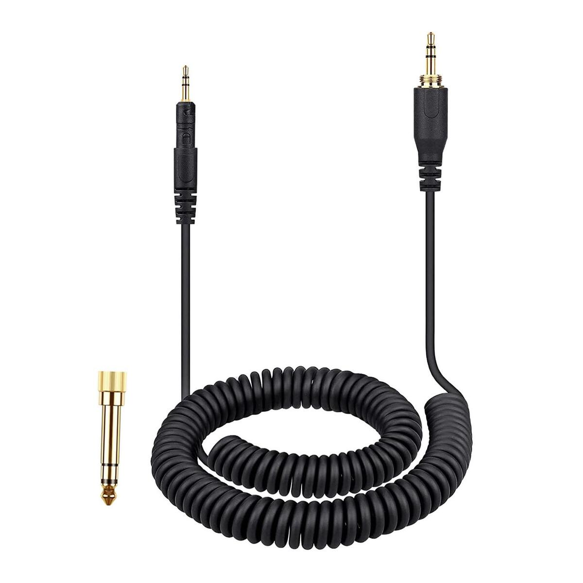 Coiled AUX Cord Replacement, with 6.35mm (1/4") Adapter 3 Meters Audio Cable for