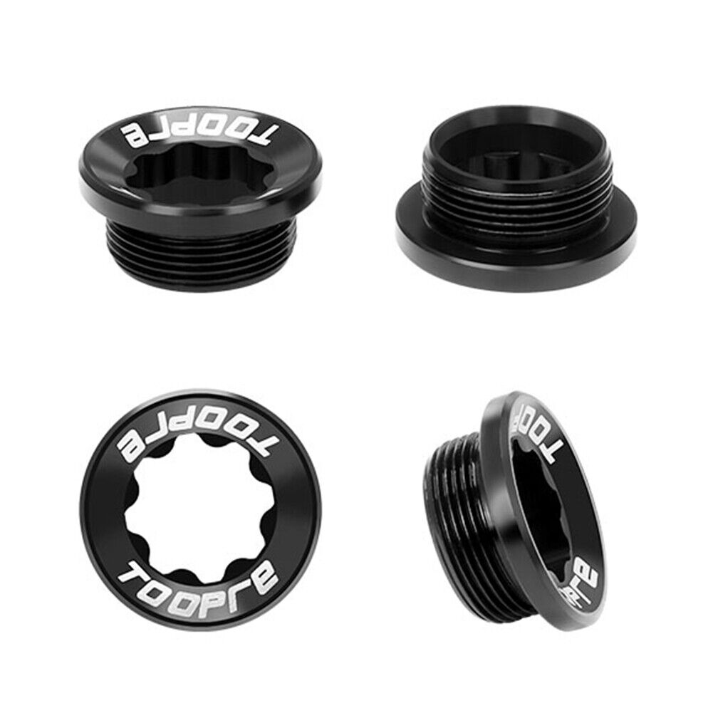 TOOPRE 2pcs MTB Bike Crank Cover Screw M20 BB Fixing Bolt with Tool (Black)