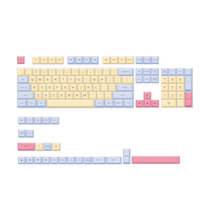128Key Dye Sublimation Keycap XDA Profile Marshmallow Mechanical Keyboard Keycap