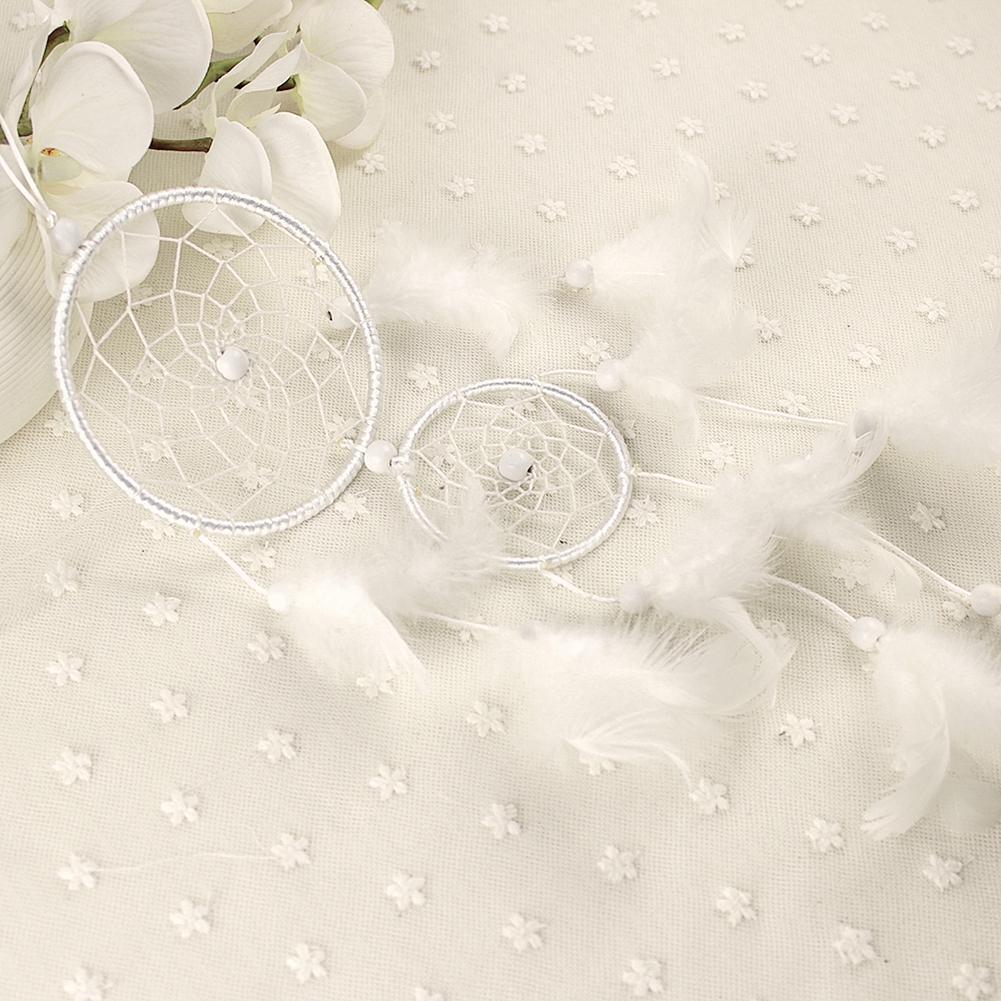Handmade Dream Catcher Feather Wall Car Hanging Decoration Ornament White
