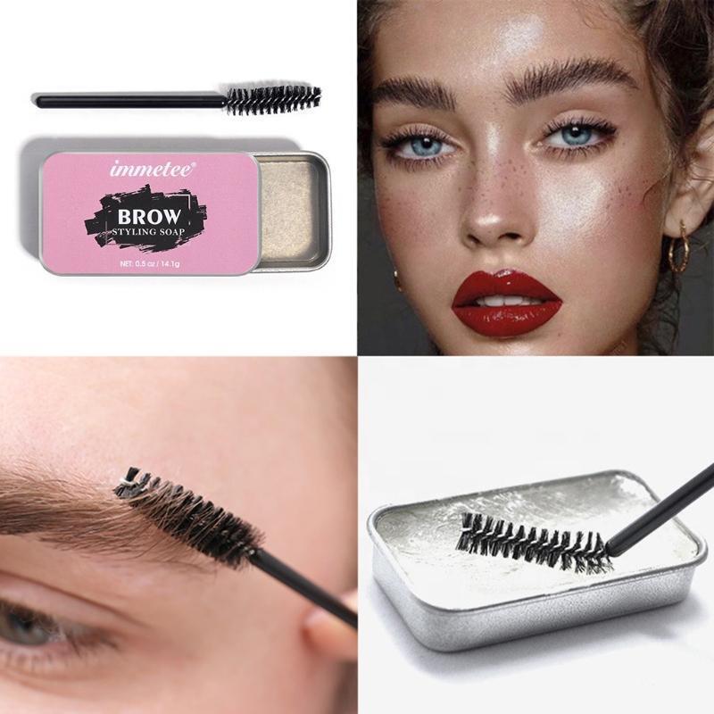 Eyebrow Soap Kit,Brows Styling Soap,Long Lasting Waterproof Smudge Proof