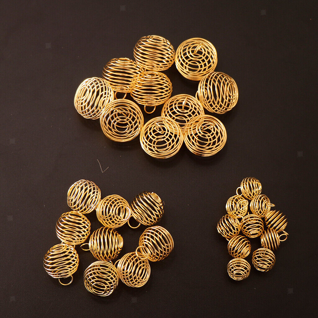 Spiral Bead Cages Bulk Pendant Charms 15mm 25mm 30mm for Jewelry