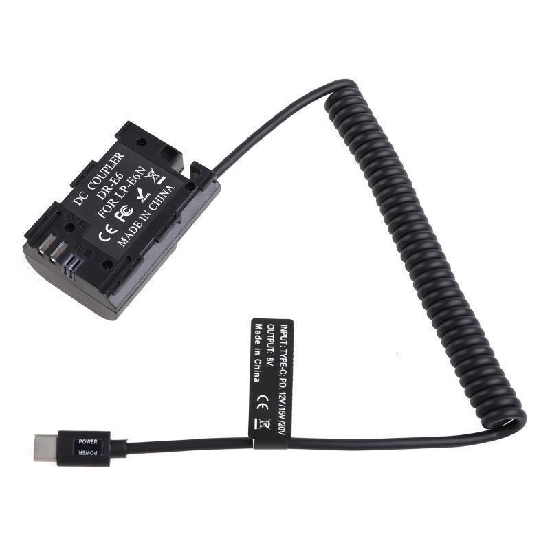 USB C to LP-E6 External Power Adapter Cable for Taking Time-lapse Photography