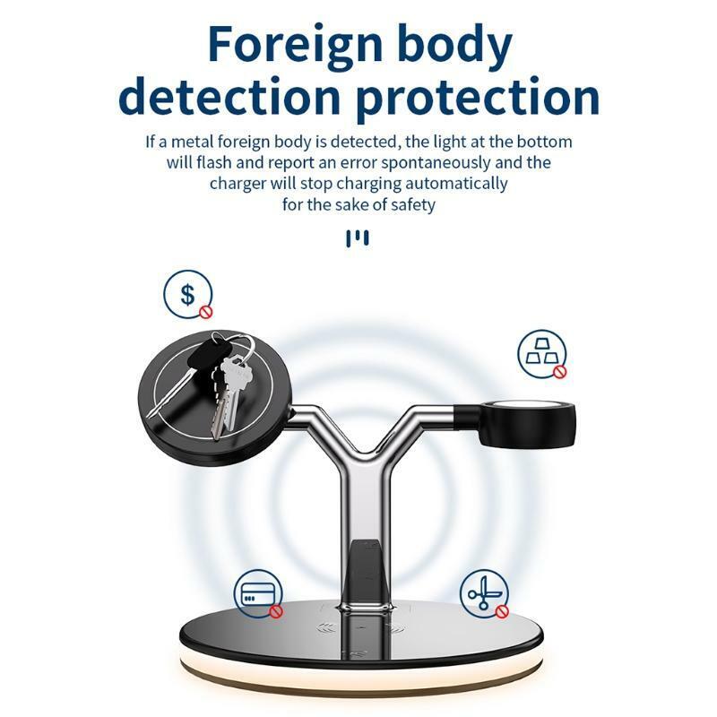 15W Wireless Fast Charging Dock Station Compatible with i Watch Air Pods 1/2/Pro