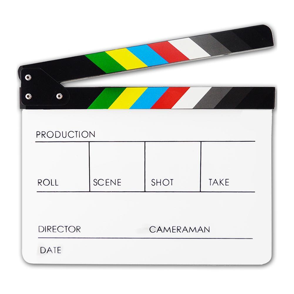 Acrylic Colorful Director Video Scene Clapperboard Clapper Board Cut Prop