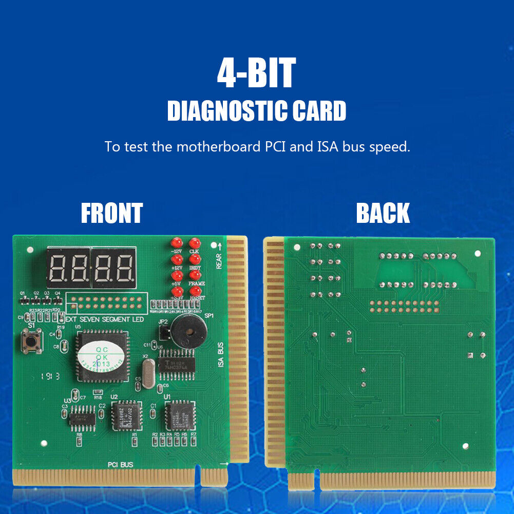 4-Digit PC Analyzer Diagnostic Post Card Motherboard Fault Tester for ISA