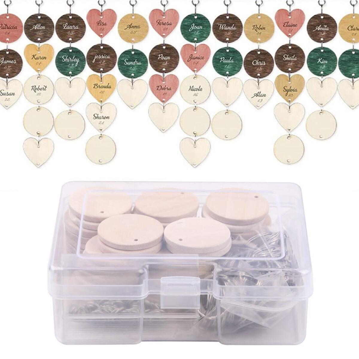 50pcs DIY Blank  Pieces Slice Round Unfinished Crafts en Discs
