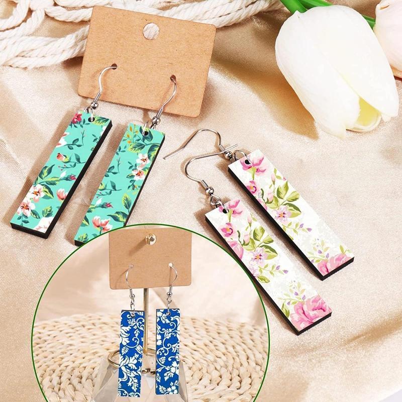 30PCS MDF Board Heat Transfer Earring Unfinished Wood Earring DIY Making Craft