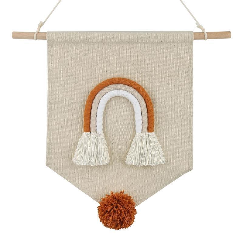 Nordic Rainbow Wall Hanging Kids Room Decor Canvas Tapestry Wall Hanging Pendant