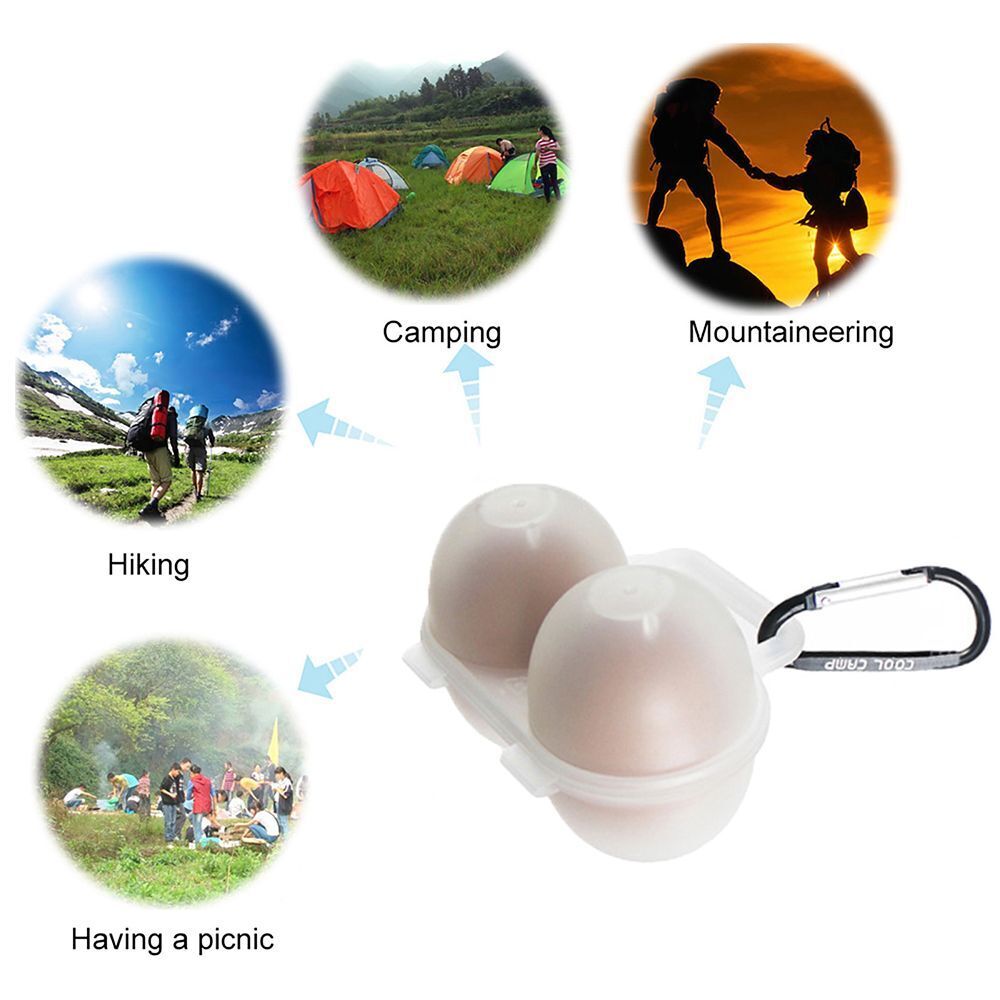2 Grid Plastic Outdoor Picnic Portable Eggs Case Egg Tray Storage Box Egg Carton