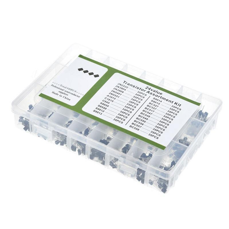 TO-92 Transistor Assortment Kit Box 24 Values Each 35pcs Assortment +Plastic Box