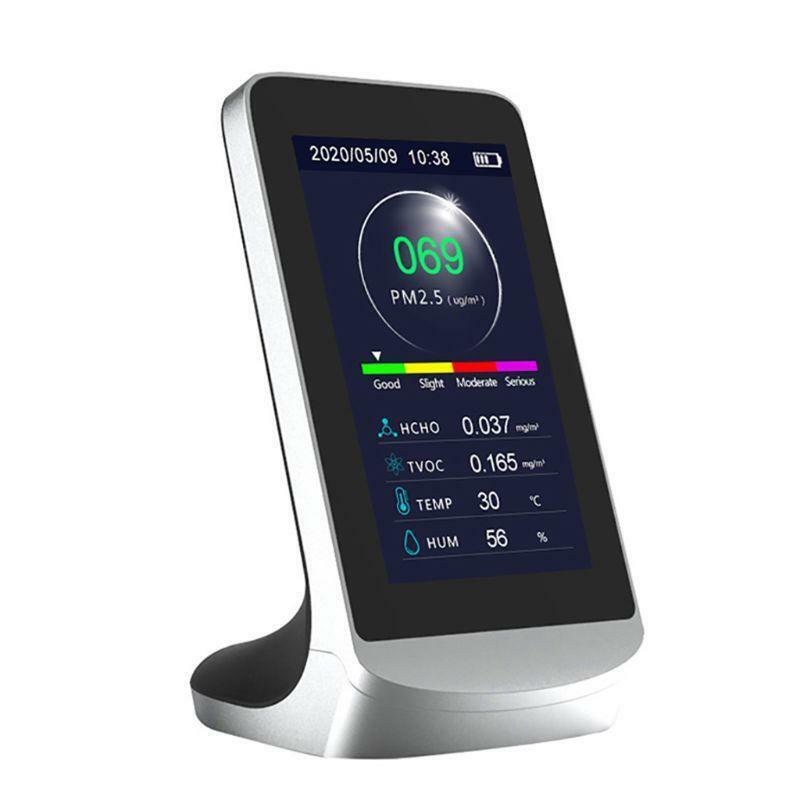 Digital Air Quality Monitor PM2.5 HCHO/TVOC AQI Gas Detector w/ History Function