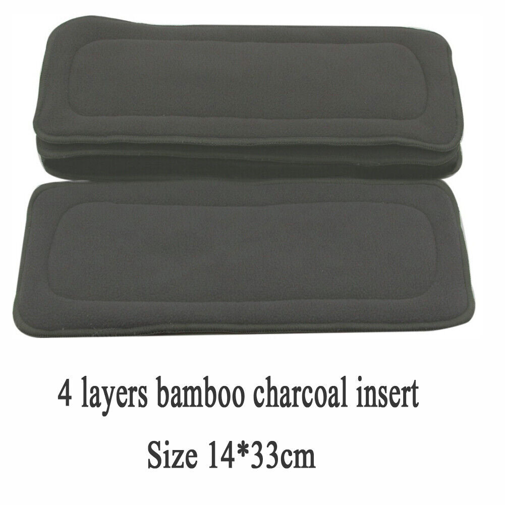 1pc Reusable 4 Layers Bamboo Charcoal Insert Baby Cloth Diaper Nappy Use