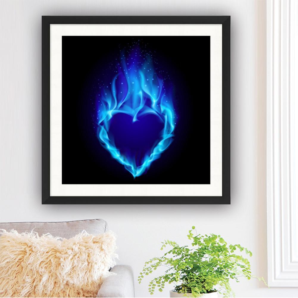 Flame 5D Full Drill Diamond Painting Embroidery DIY Cross Stitch(Blue Love)