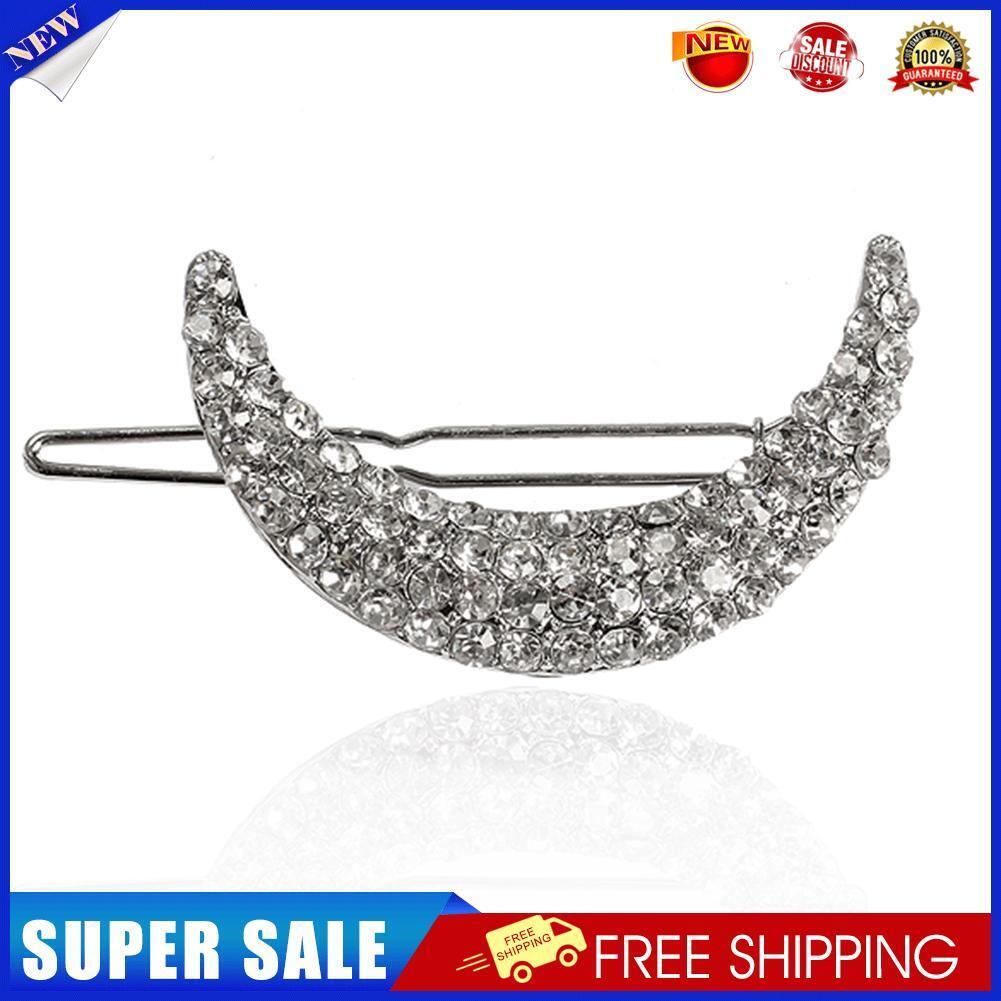 Glitter Moon Rhinestone Hair Clips Hair Styling Pins Fringe Clip Headwear