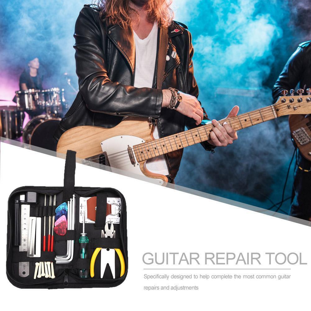 Guitars Repair Maintenance Tool Set Guitar Toolkit with String Cutter Ruler