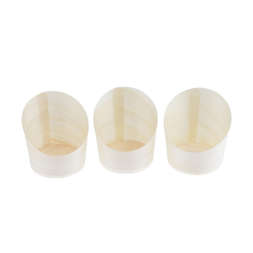 50-Pack Mini Disposable Wood Oblique Mouth Cups Party Tableware Supplies