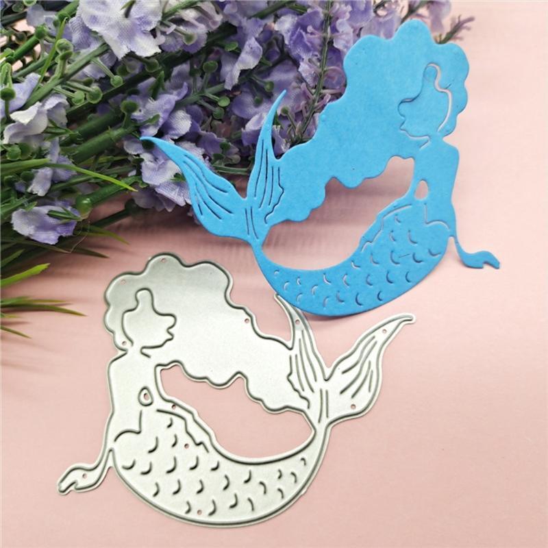 Sea-maid Girl Embossing Metal Cutting Die Stencil Cartoon DIY Scrapbook Template