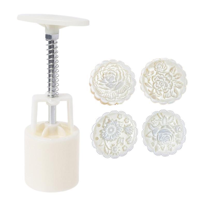 Flower Shape Stamps Mooncakes Moulds for Mid-Autumn Festival DIY Baking Mooncake
