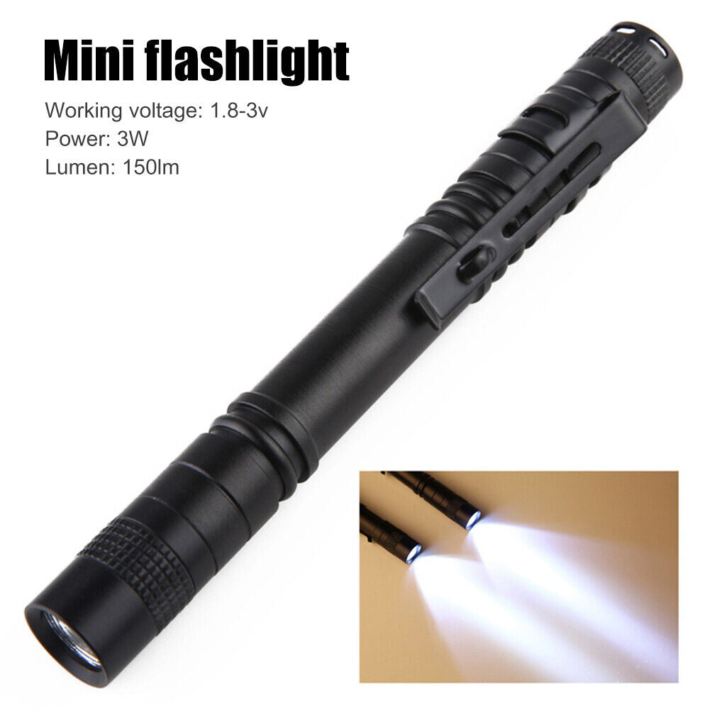 Mini Pen Light XPE R3 Torch Waterproof Clip Pocket Outdoor LED Flashlight