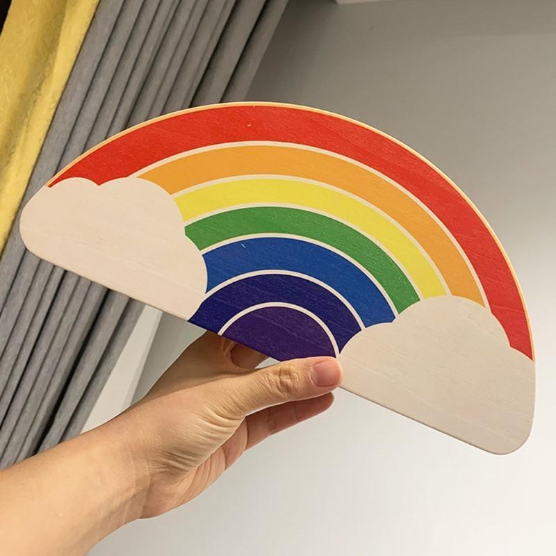 Rainbow Wooden Pen Holder DIY Pencil Container Storage Box Phone Desk Organizer