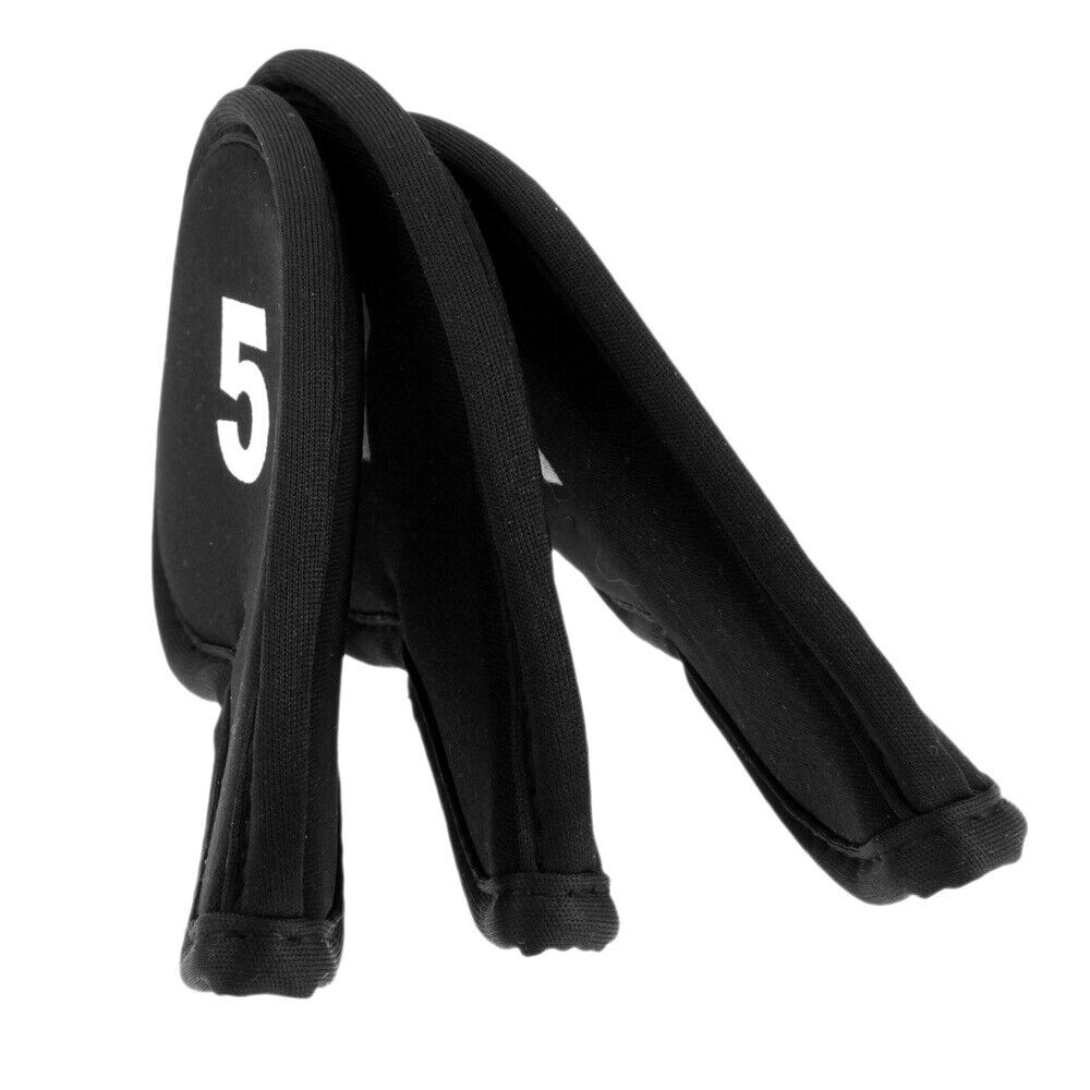 PRO Black Golf Head Covers Golf Iron Protector Case Cover With Numbers 11pcs/Set
