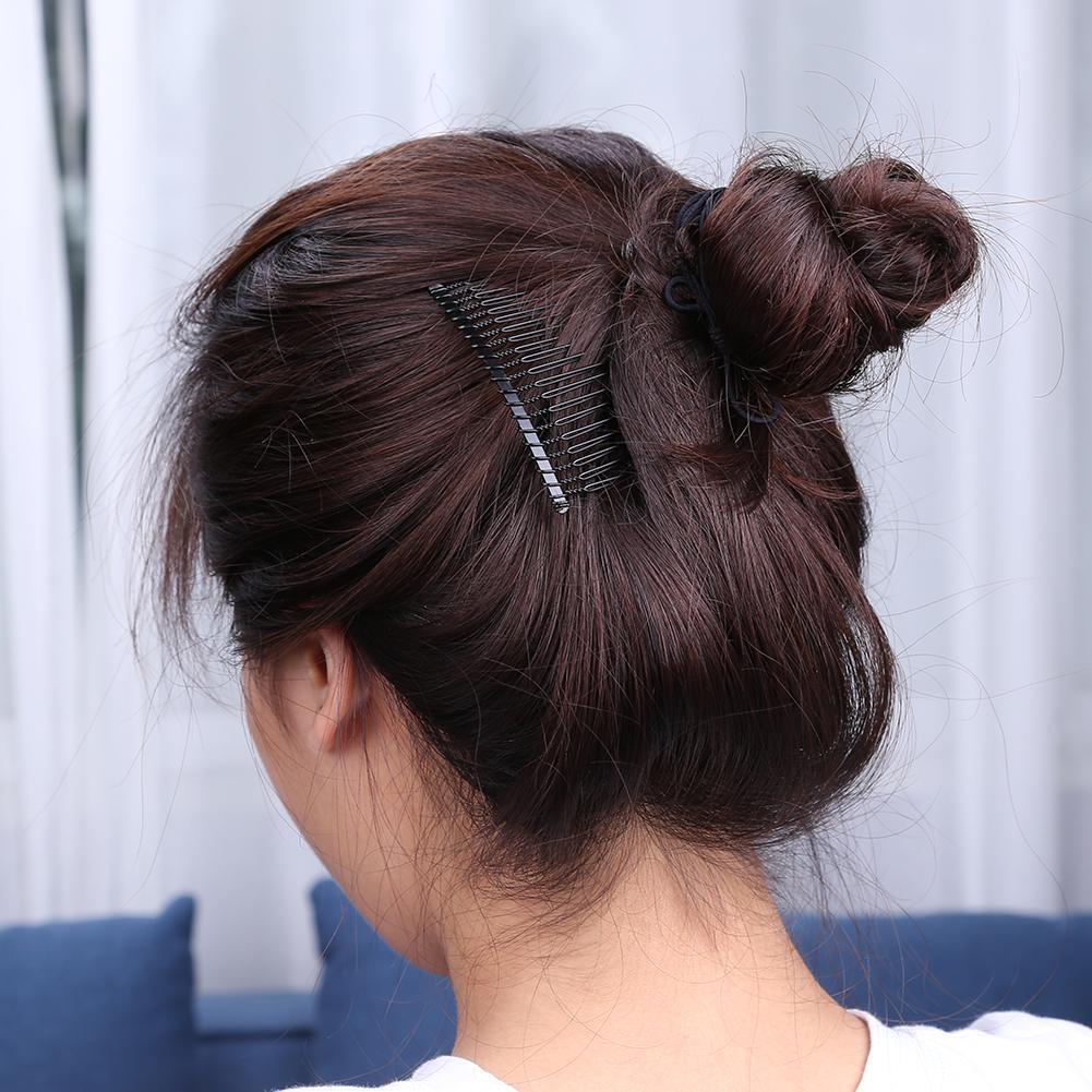 5pcs Fork Comb Fine Tooth Wedding Decoration Bride Hair Accessory (Black)
