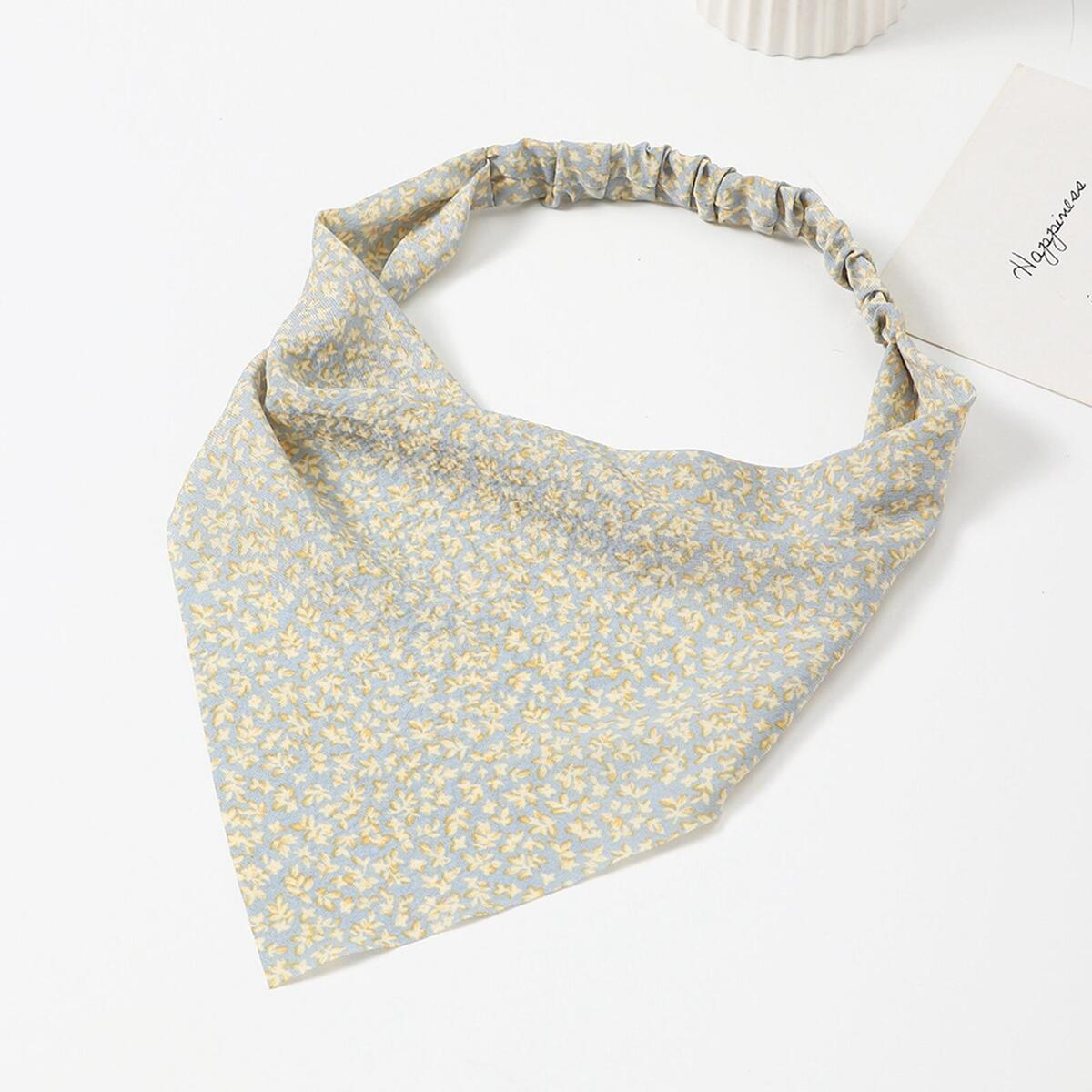 Floral Hair Scarf Headband Scrunchies Floral Print for Women Girls Head Wrap
