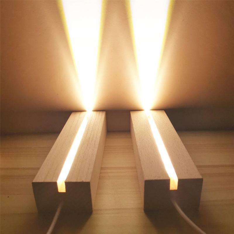 Lights Display Base Crystal Wooden Lighted Base Stand for Crystal Display Glass