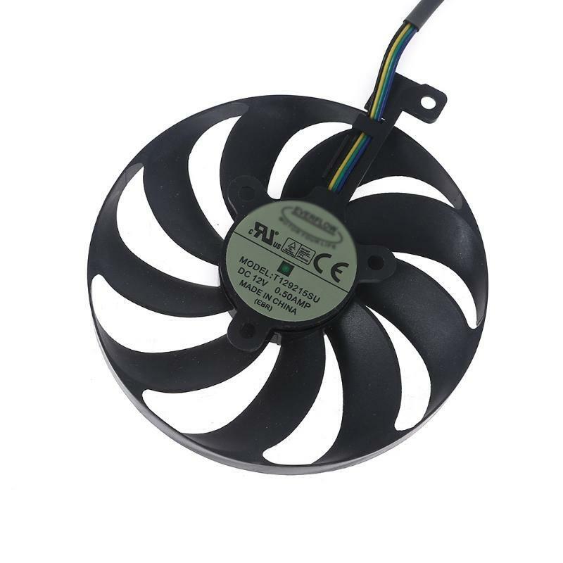2PC T129215SU 4Pin Graphic Card Cooling VGA Fan for GTX1660 DUAL RTX2060 12V0.5A