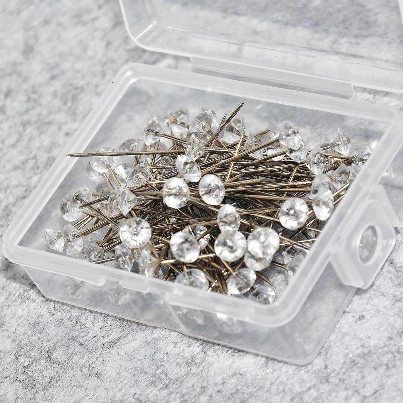 Clear Straight Pin Bouquet Pins Rhinestone  for Wedding Jewelry DIY Decoration