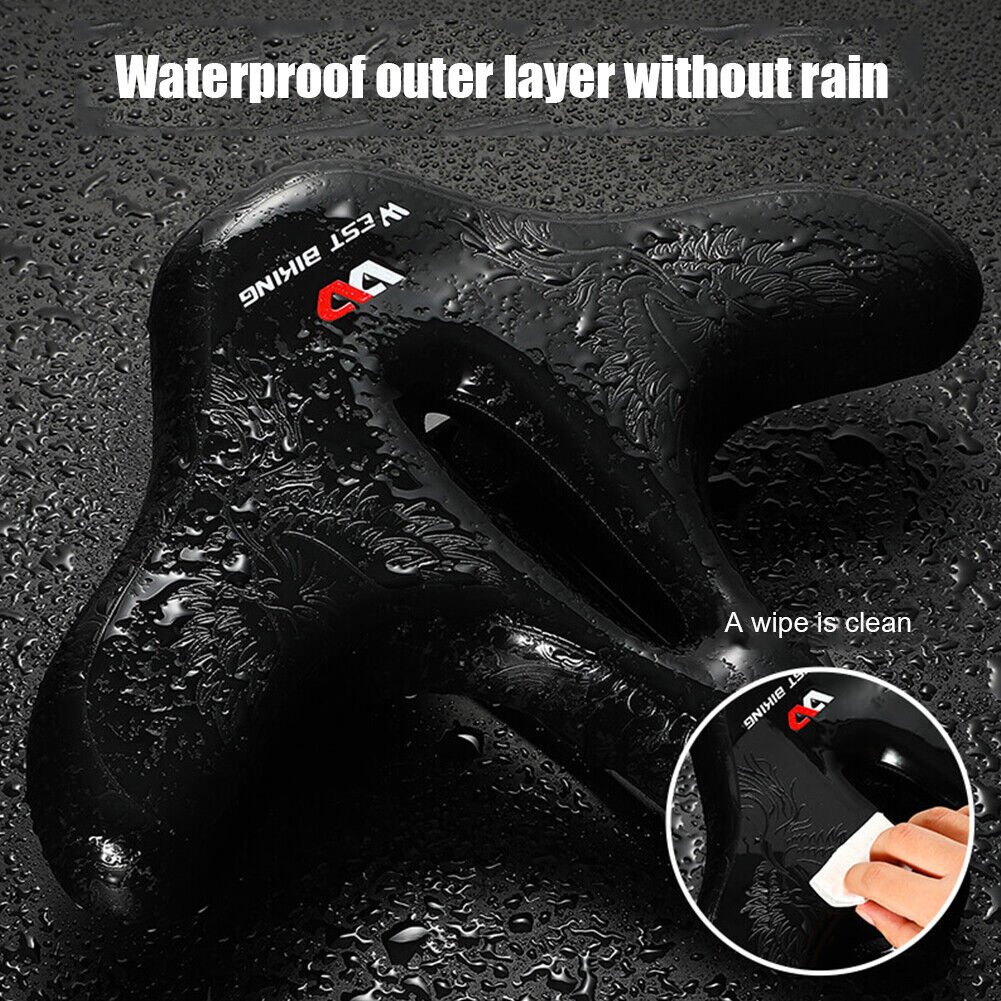 WSET BIKING Widened MTB Bike Saddles Hollow Breathable Bicycle Seat Cushion
