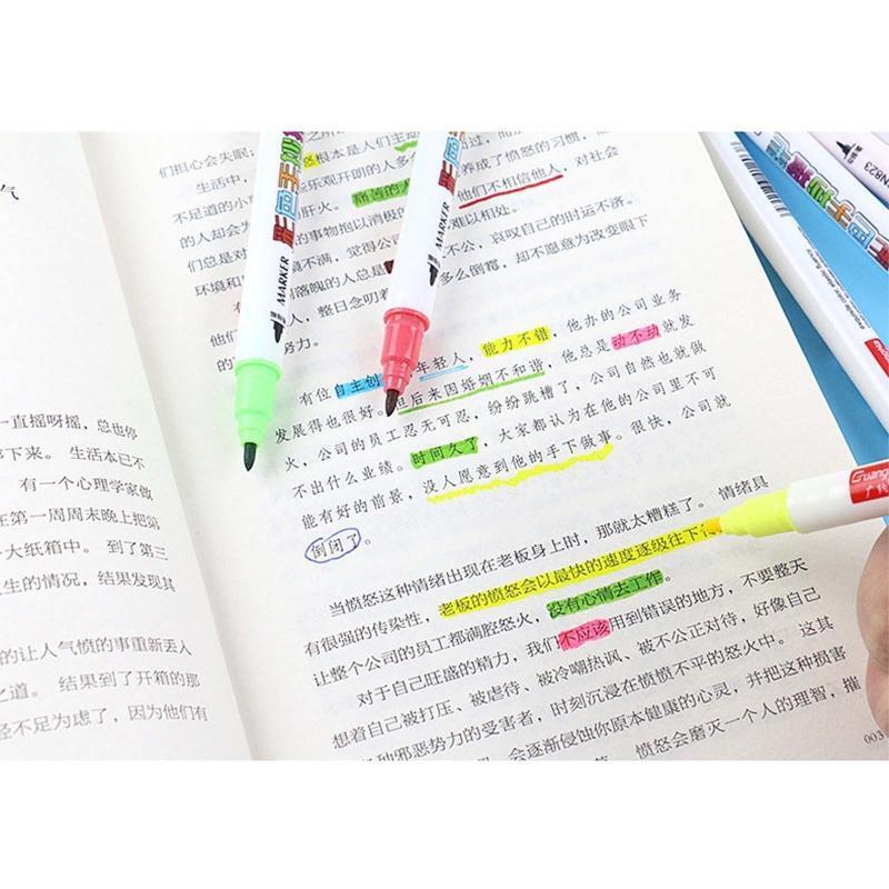 12 Color Dual-end Marker Pens Waterproof Durable Gift Stationery Set for Kids