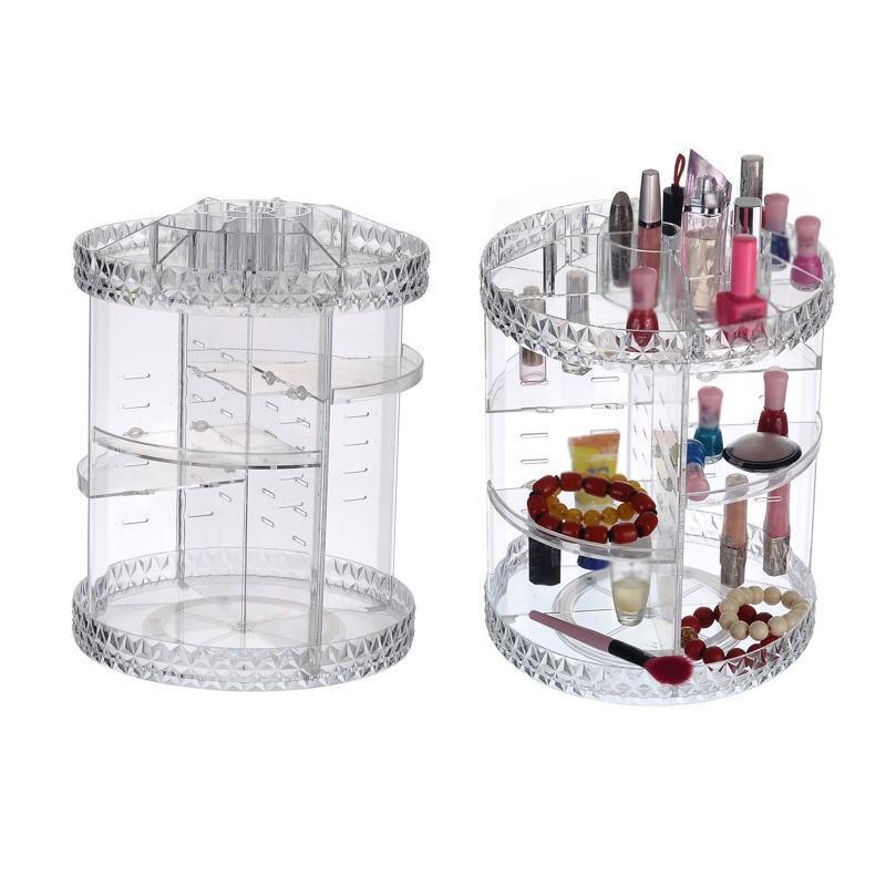 Rotating Makeup Organizer Multi Layers Cosmetic Storage Shelf Brush Holder Rack