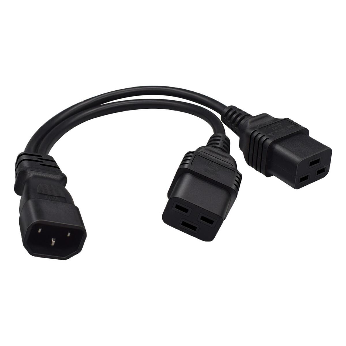 IEC320 C14 to IEC320 C19 Y Splitter Power Cord Extension Cord Splitter for