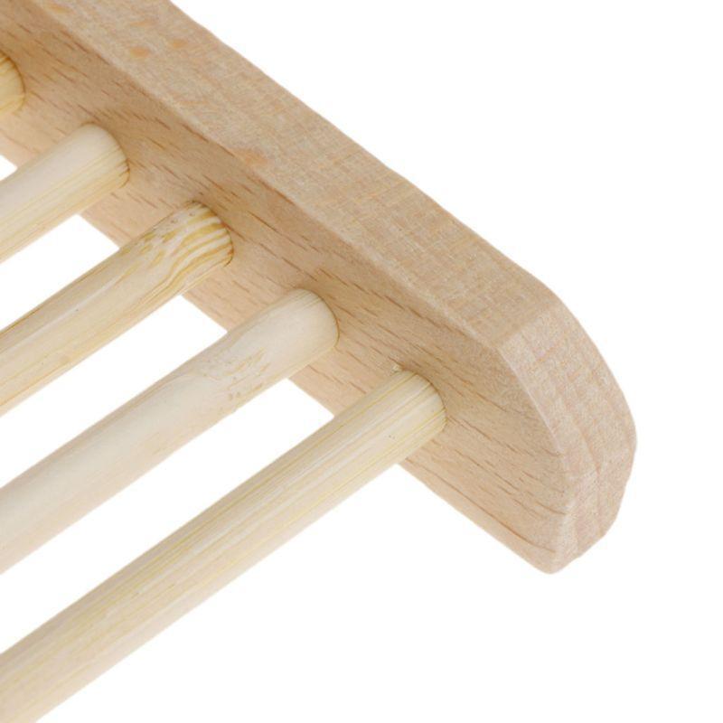 Wooden Handmade Bathroom Anti-Skid Soap Dish Sink Drain Holder Sundries Rack