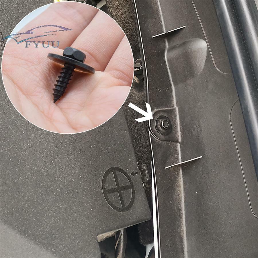 100pcs Black Metal Car Body Fender Bumper Retainer Clips 6.8mm Hex 4mm Screw
