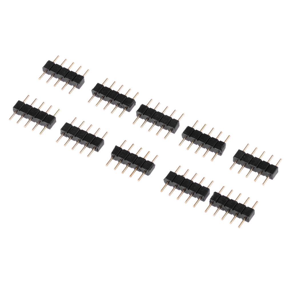 10pcs Male Connector Pin Needle for LED Strip(5Pin RGBW5050)(Black)
